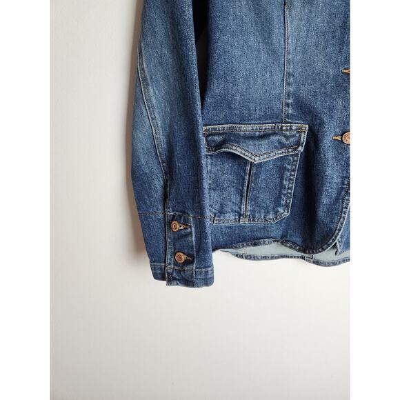 GAP Vintage Jean Jacket sz S gathered waist Y2K retro style preppy boho classic - Picture 2 of 6